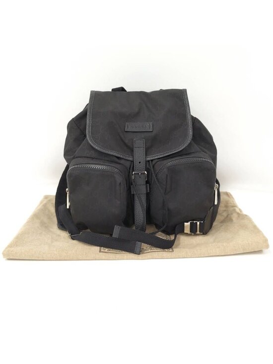 Gucci Backpack Nylon Leather Black main image 5